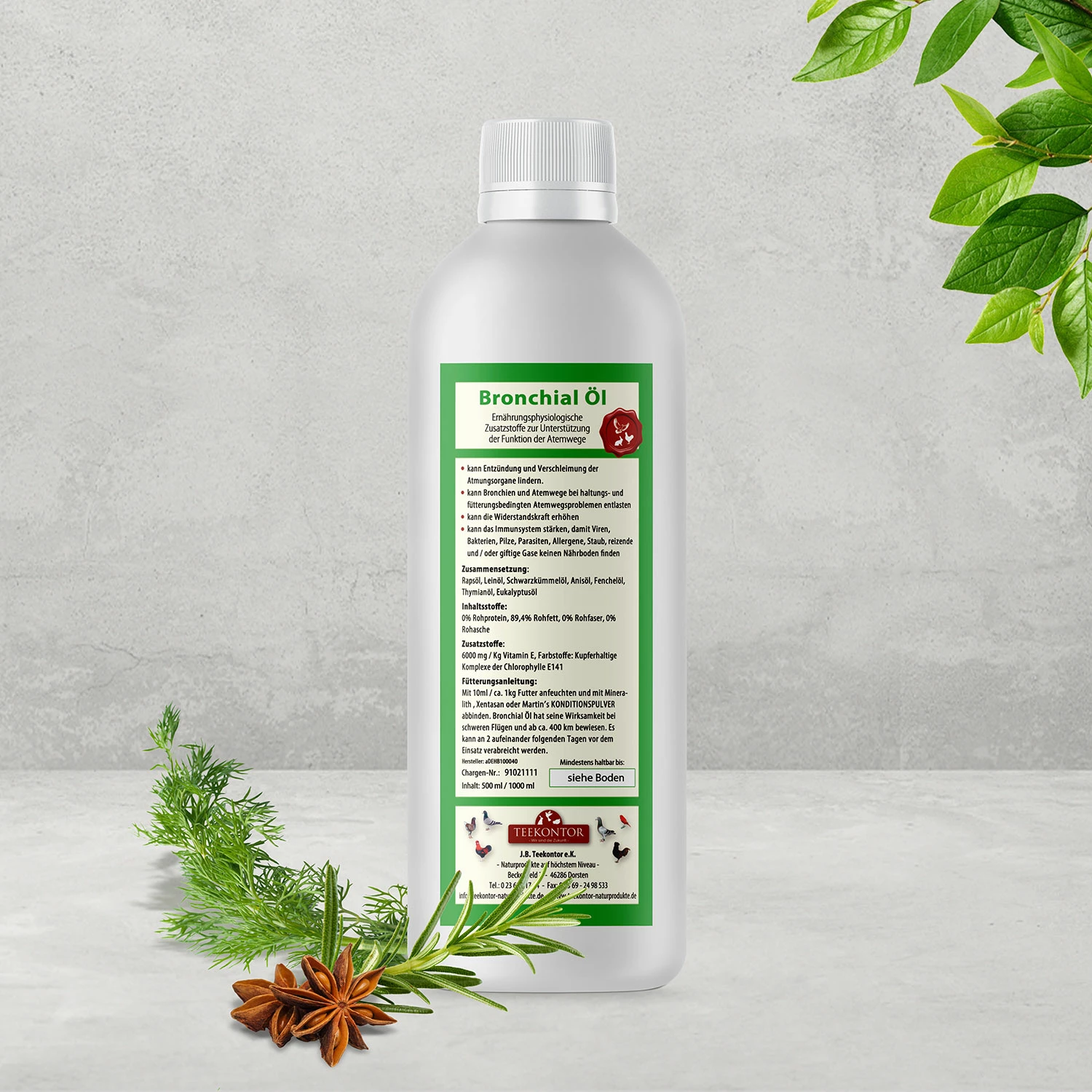 Teekontor Bronchial Öl 500ml 1 Teekontor Bronchial Öl 500ml